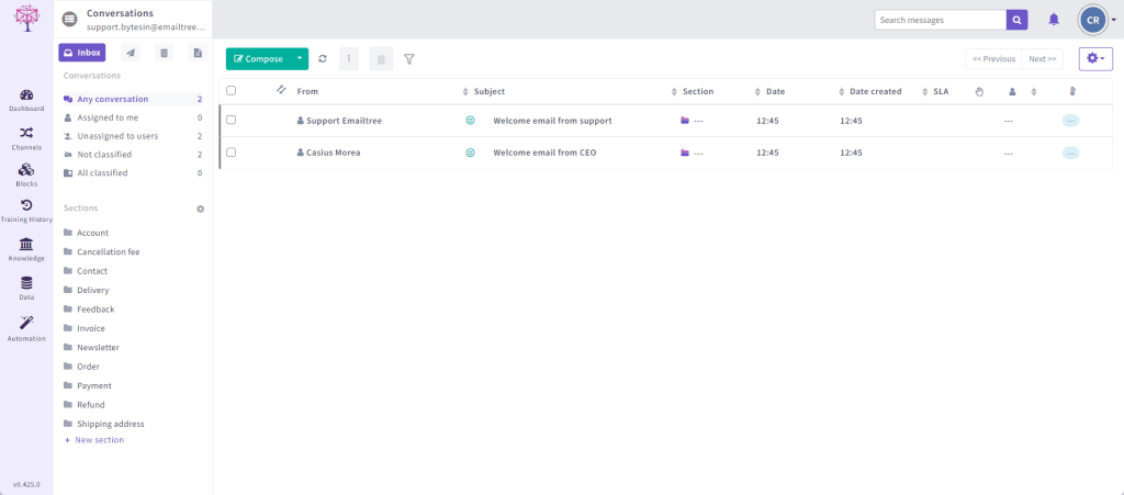 emailtree dashboard