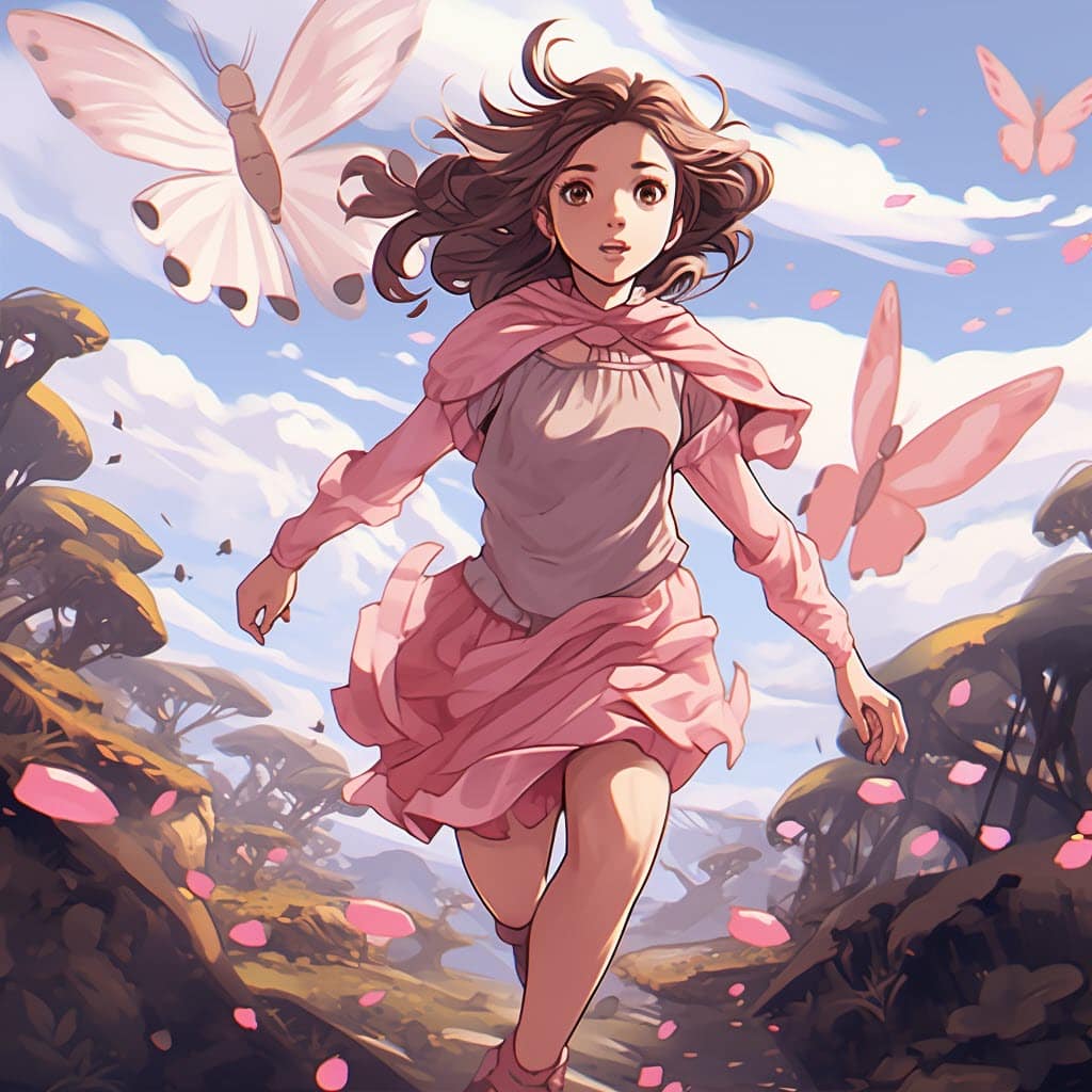 anime girl butterflies