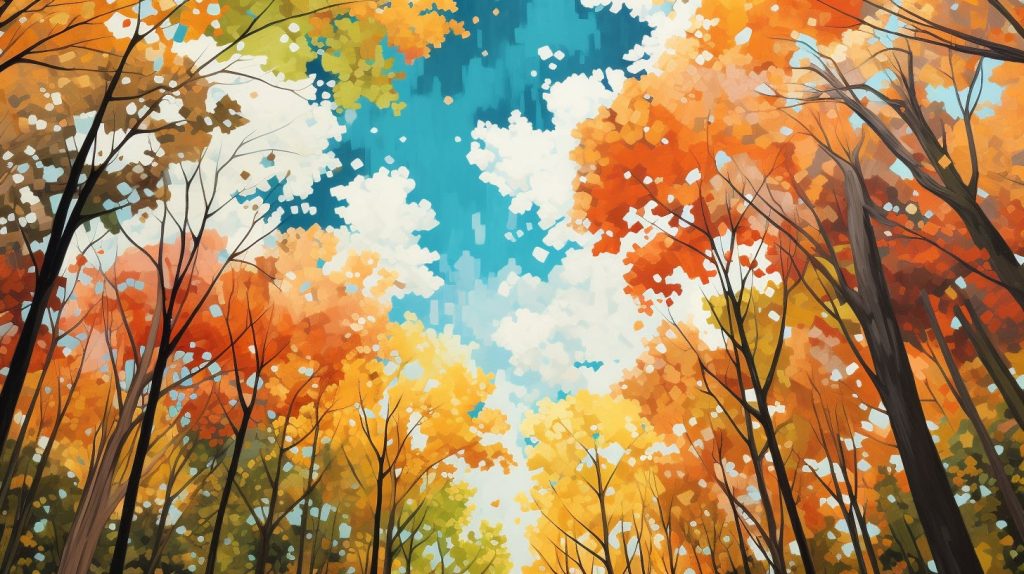 autumn forest canopy art
