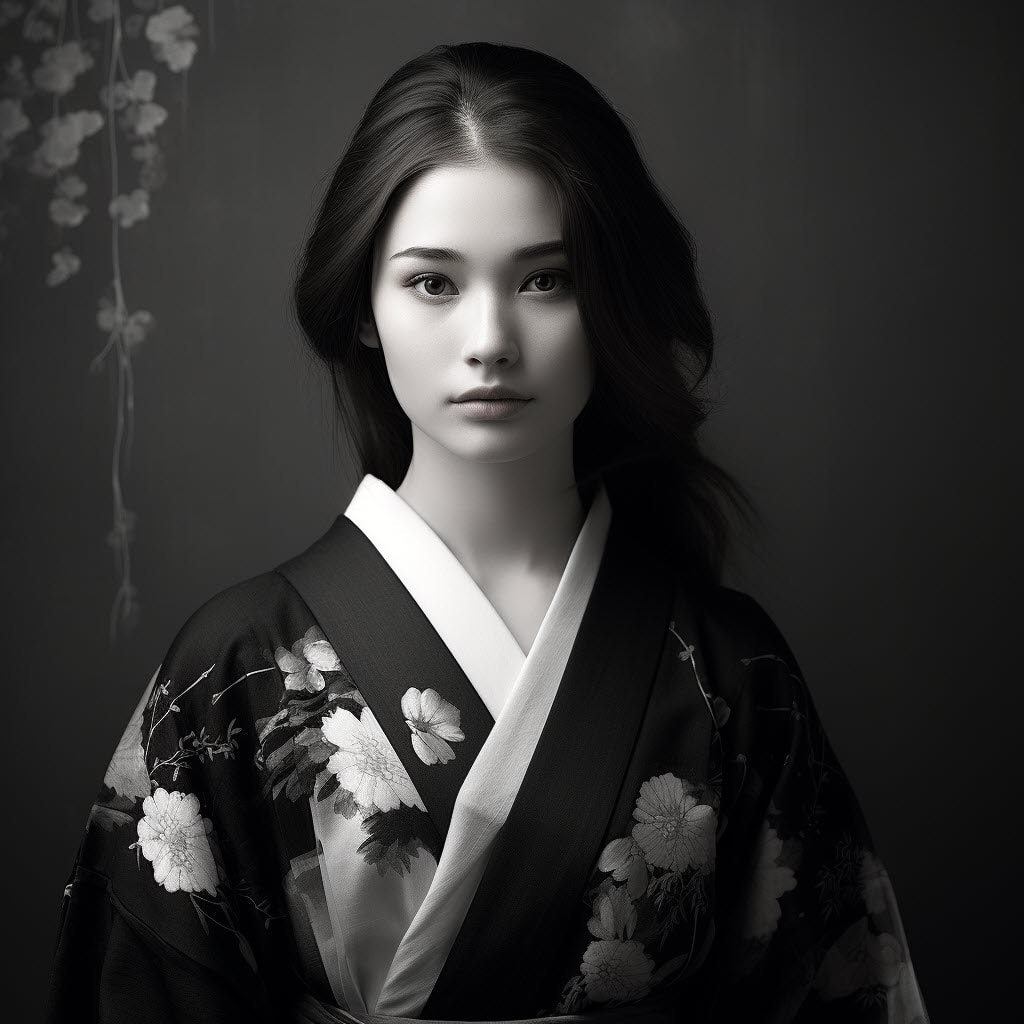 portrait of a young woman kimono 1