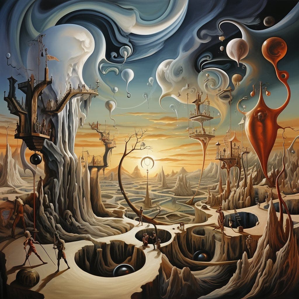 surreal painting in the style of Salvador Dali
